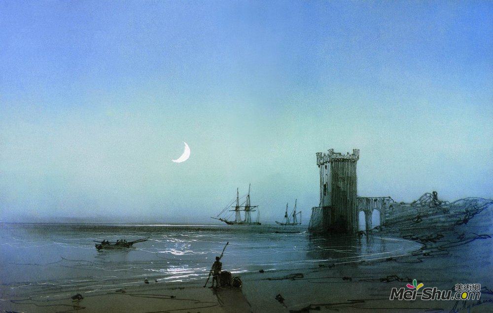 艾伊瓦佐夫斯基(Ivan Aivazovsky)高清作品《海景》