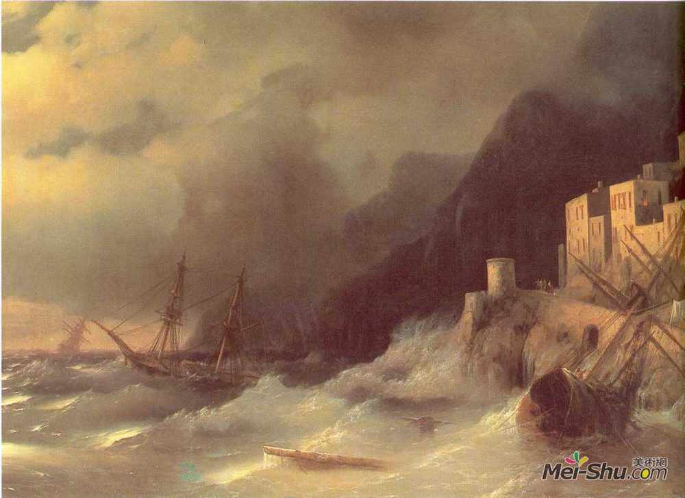 艾伊瓦佐夫斯基(Ivan Aivazovsky)高清作品《暴风雨》