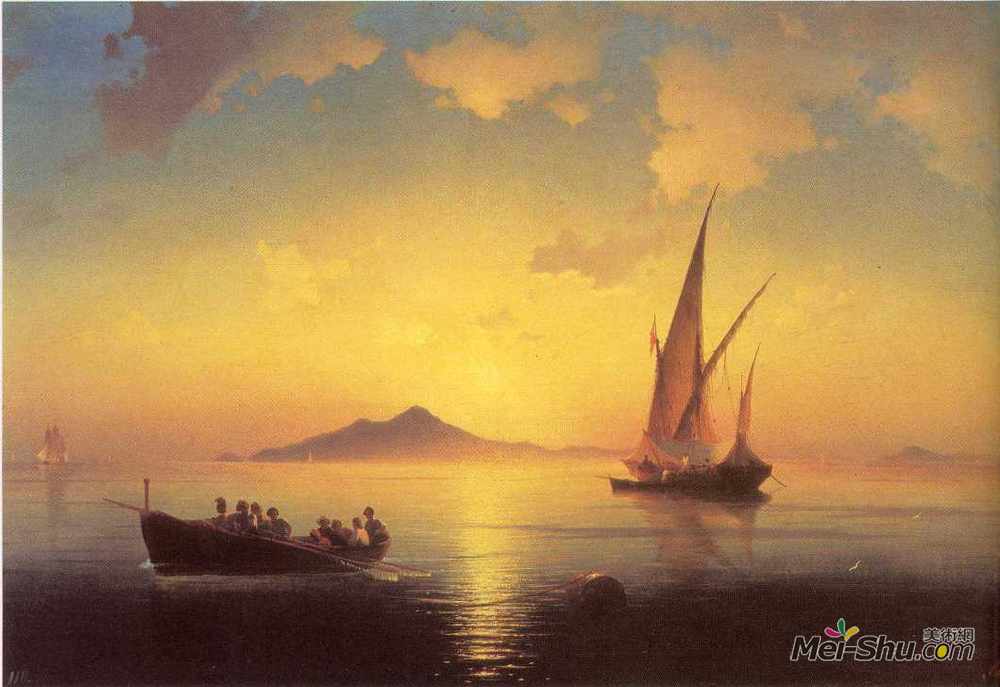 艾伊瓦佐夫斯基(Ivan Aivazovsky)高清作品《那不勒斯湾》