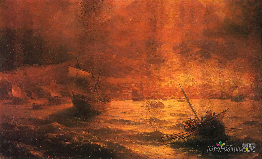 艾伊瓦佐夫斯基(Ivan Aivazovsky)高清作品《庞贝古城遗址》