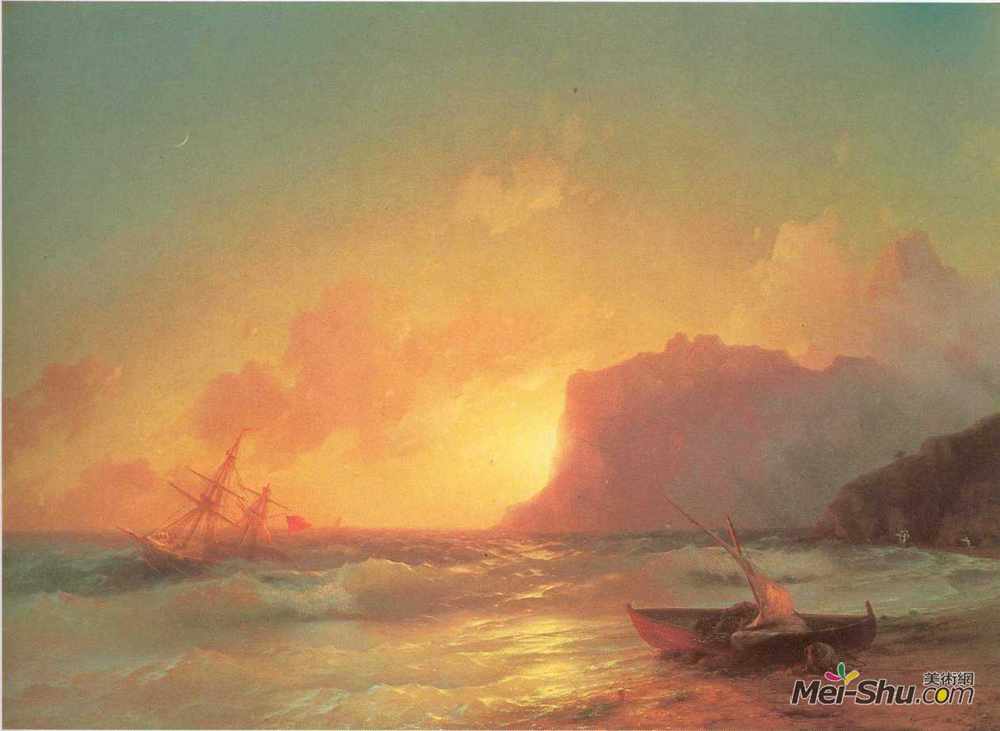 艾伊瓦佐夫斯基(Ivan Aivazovsky)高清作品《大海。科特贝尔》