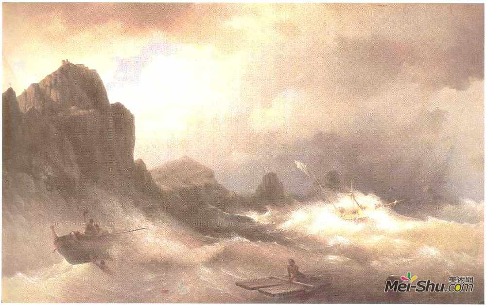 艾伊瓦佐夫斯基(Ivan Aivazovsky)高清作品《海难》