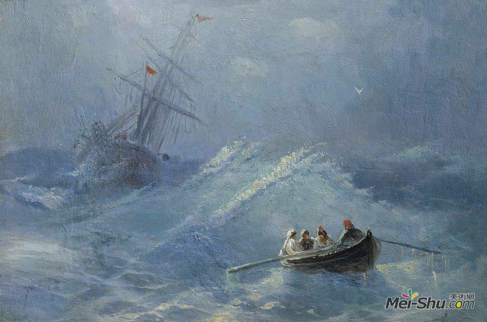 风暴海中的沉船艾伊瓦佐夫斯基ivanaivazovsky高清作品欣赏