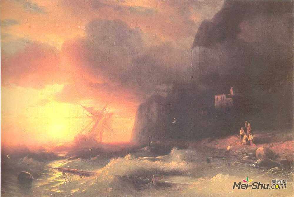 艾伊瓦佐夫斯基(Ivan Aivazovsky)高清作品《阿庞山附近的沉船事件》