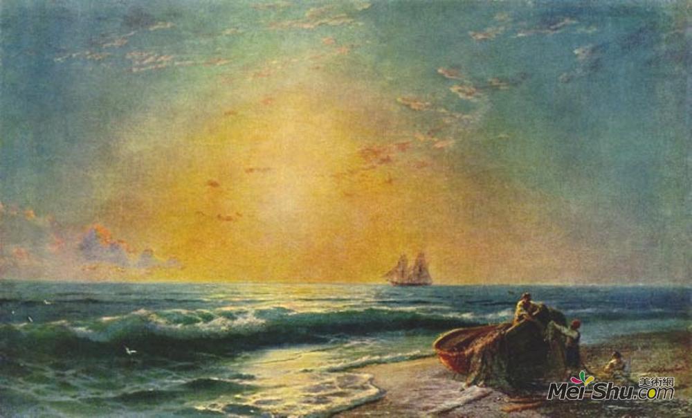 艾伊瓦佐夫斯基(Ivan Aivazovsky)高清作品《日光浴》