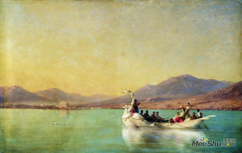 艾伊瓦佐夫斯基(Ivan Aivazovsky)高清作品《希腊古代诗人的婚礼》