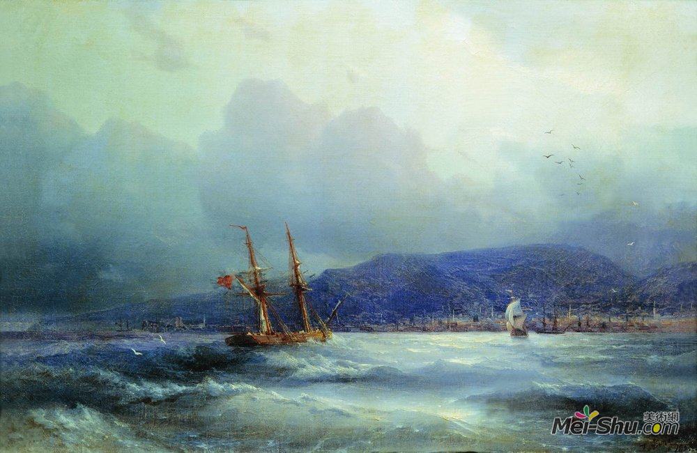 艾伊瓦佐夫斯基(Ivan Aivazovsky)高清作品《来自海边的海底群岛》