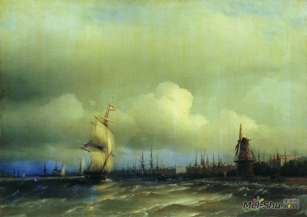 艾伊瓦佐夫斯基(Ivan Aivazovsky)高清作品《阿姆斯特丹观》