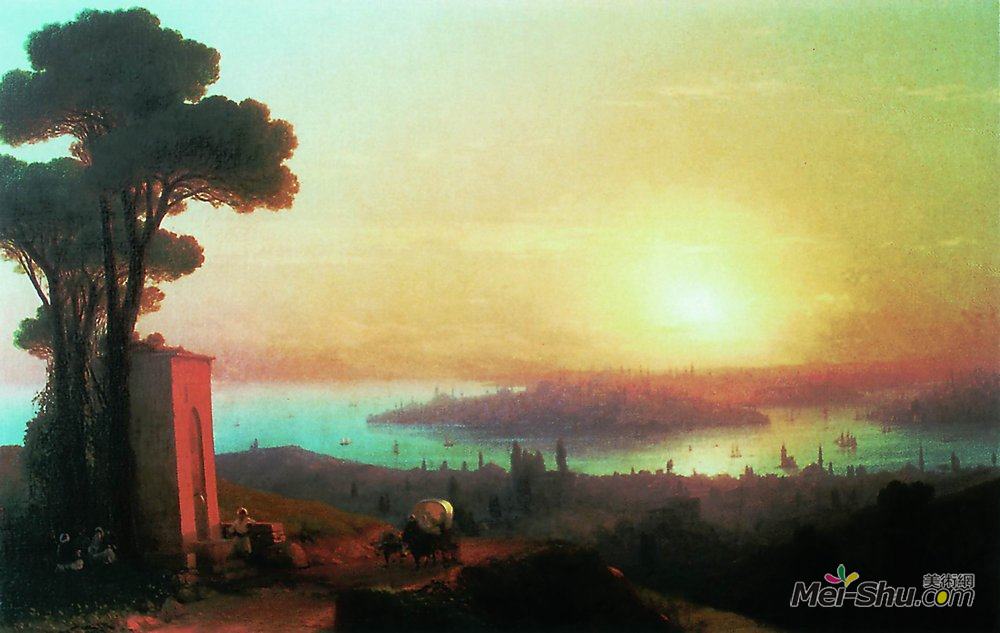 艾伊瓦佐夫斯基(Ivan Aivazovsky)高清作品《君士坦丁堡观》