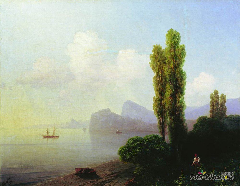 艾伊瓦佐夫斯基(Ivan Aivazovsky)高清作品《苏达克湾景观》