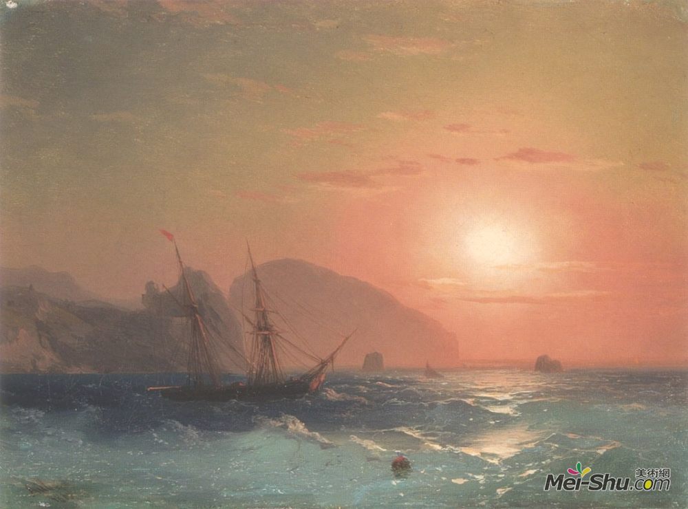 艾伊瓦佐夫斯基(Ivan Aivazovsky)高清作品《View Of The Ayu Dag, Crimea》