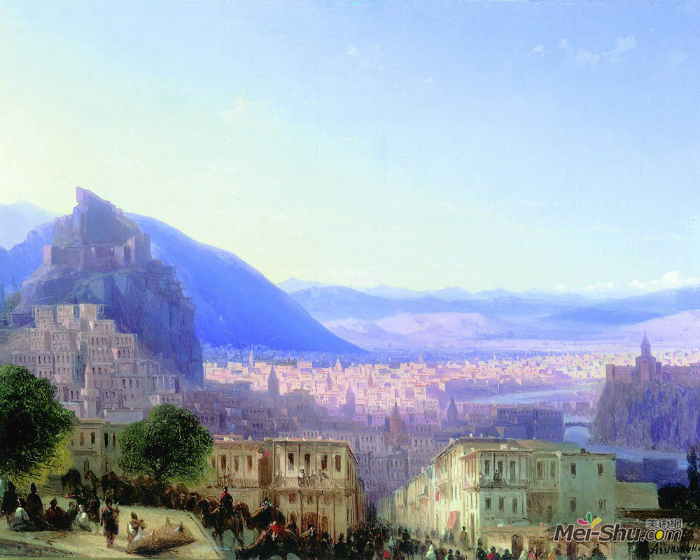 艾伊瓦佐夫斯基(Ivan Aivazovsky)高清作品《View of Tiflis》