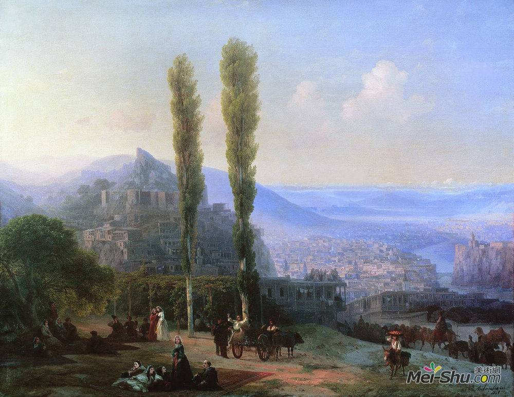 艾伊瓦佐夫斯基(Ivan Aivazovsky)高清作品《View of Tiflis》