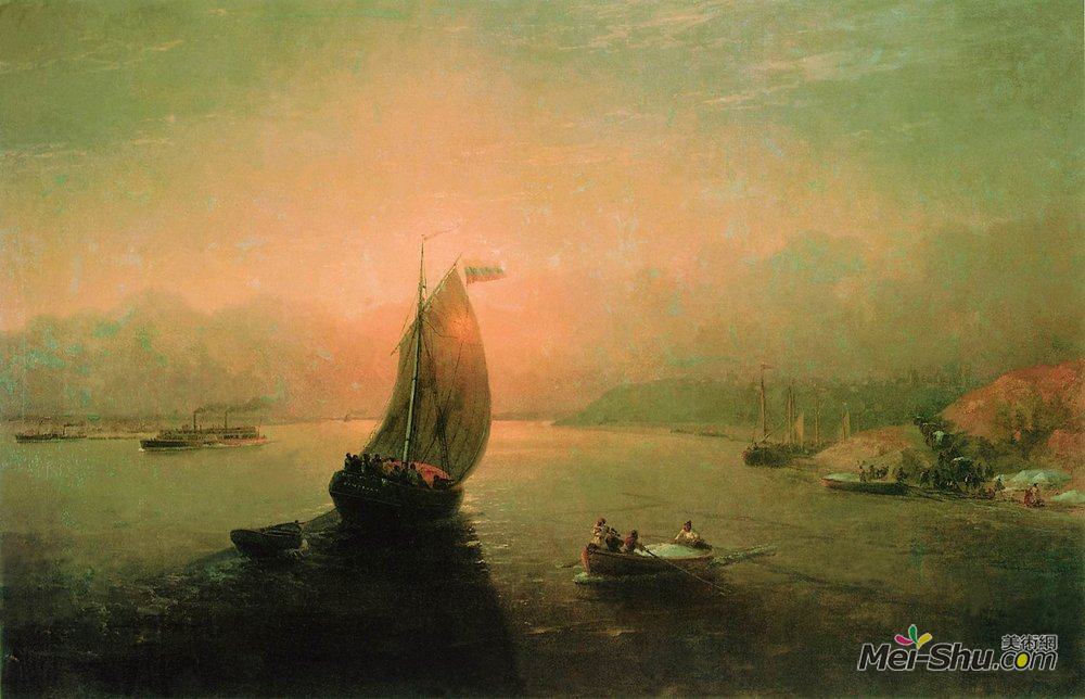 艾伊瓦佐夫斯基(Ivan Aivazovsky)高清作品《伏尔加》