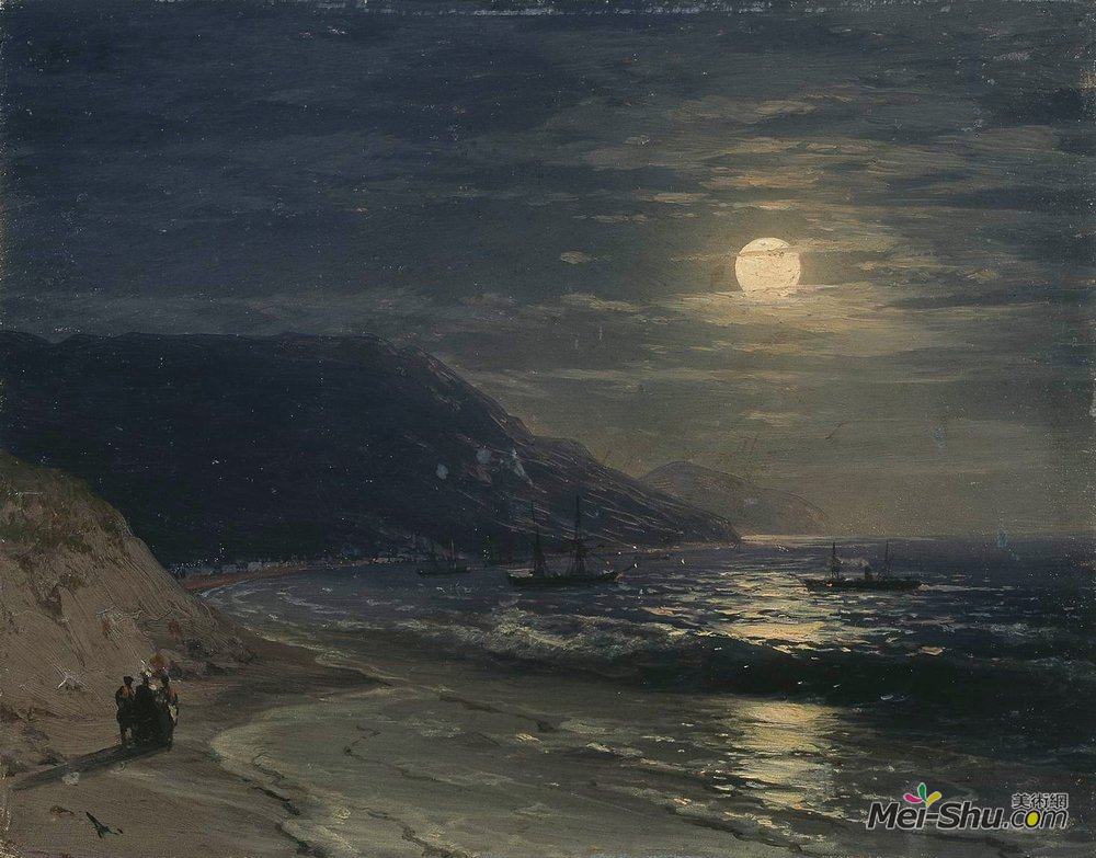 艾伊瓦佐夫斯基(Ivan Aivazovsky)高清作品《雅尔塔。以《山夜》