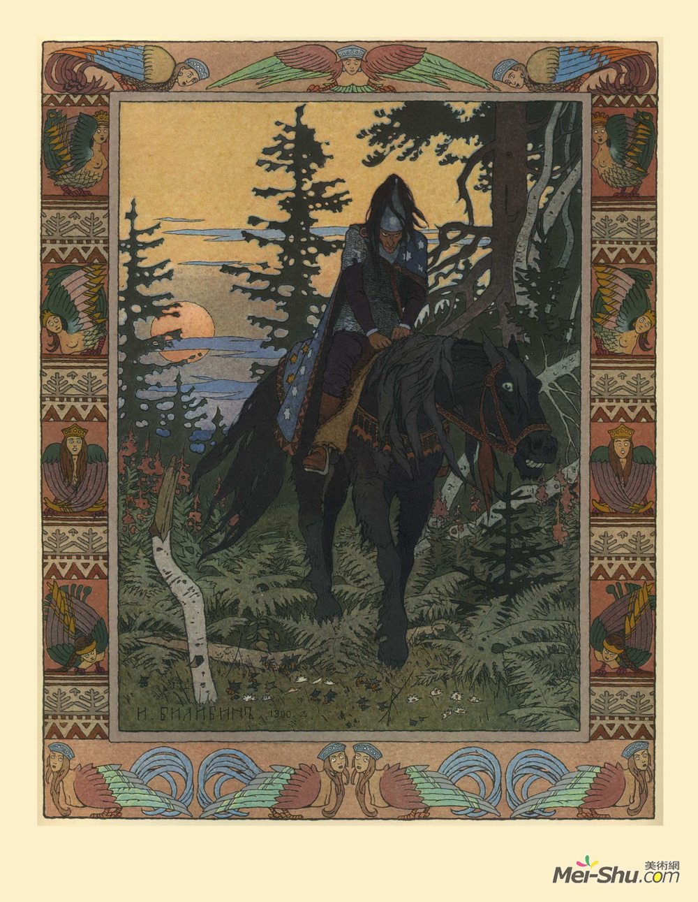 伊凡·比利本(Ivan Bilibin)高清作品《Illustration for the fairy tale "Vasilisa the Beaut》