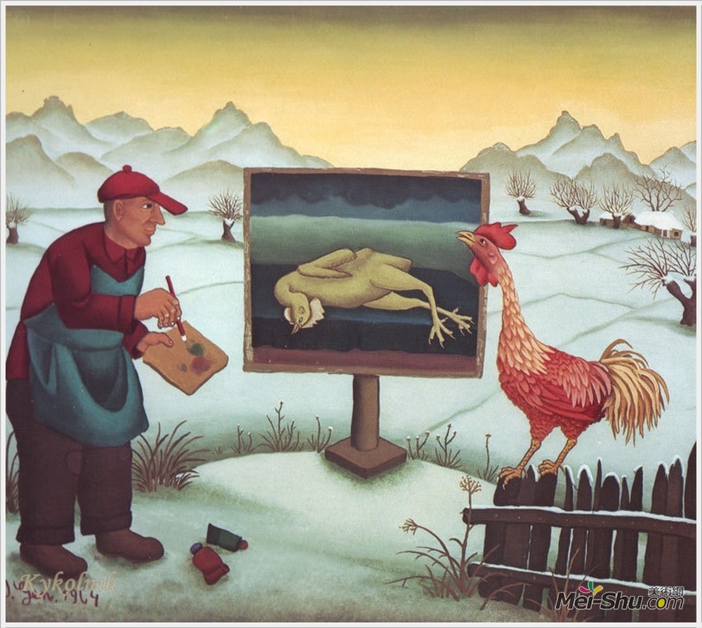 伊万·盖奈拉尔利克(Ivan Generalic)高清作品《冬季绘画》