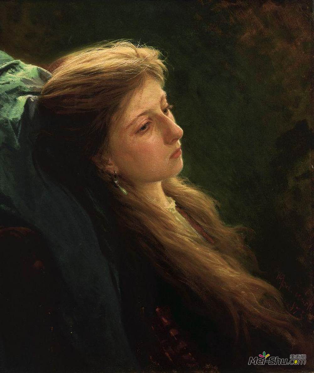 伊万·尼古拉耶维奇·克拉姆斯柯依(Ivan Kramskoy)高清作品《一个没有辫子的女孩》