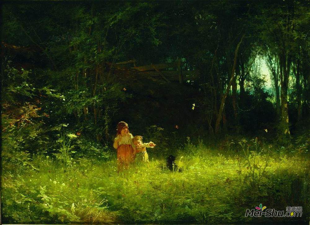 伊万·尼古拉耶维奇·克拉姆斯柯依(Ivan Kramskoy)高清作品《森林里的孩子们》