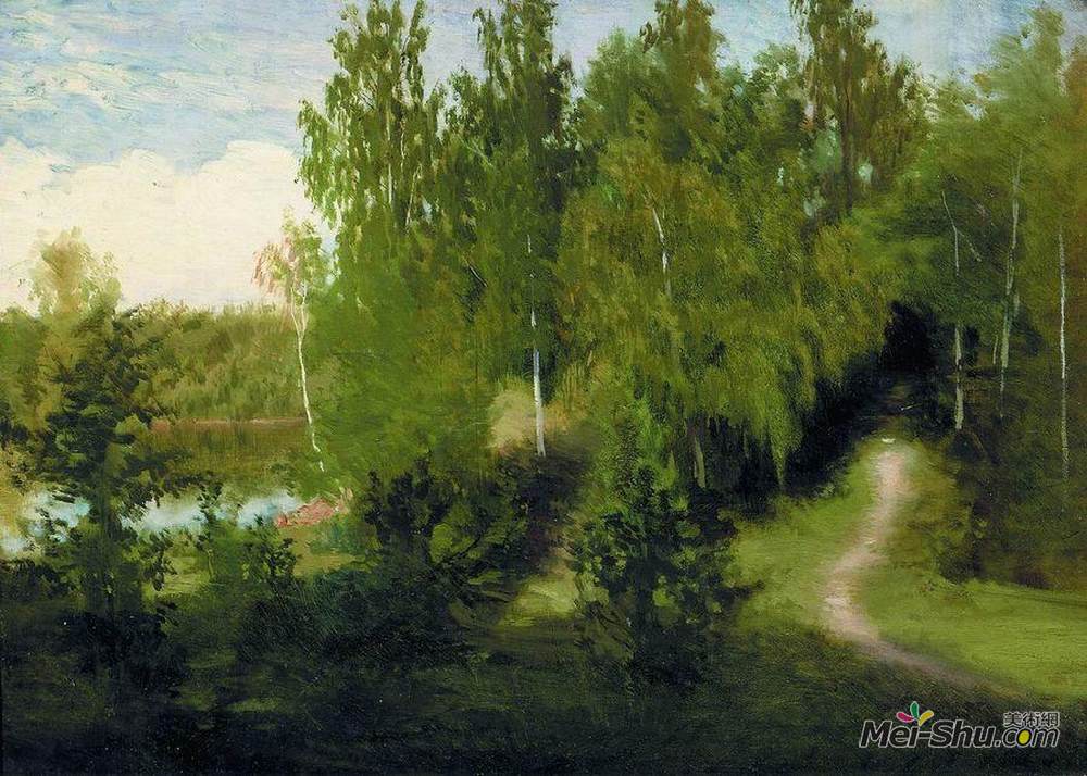 伊万·尼古拉耶维奇·克拉姆斯柯依(Ivan Kramskoy)高清作品《森林路径》