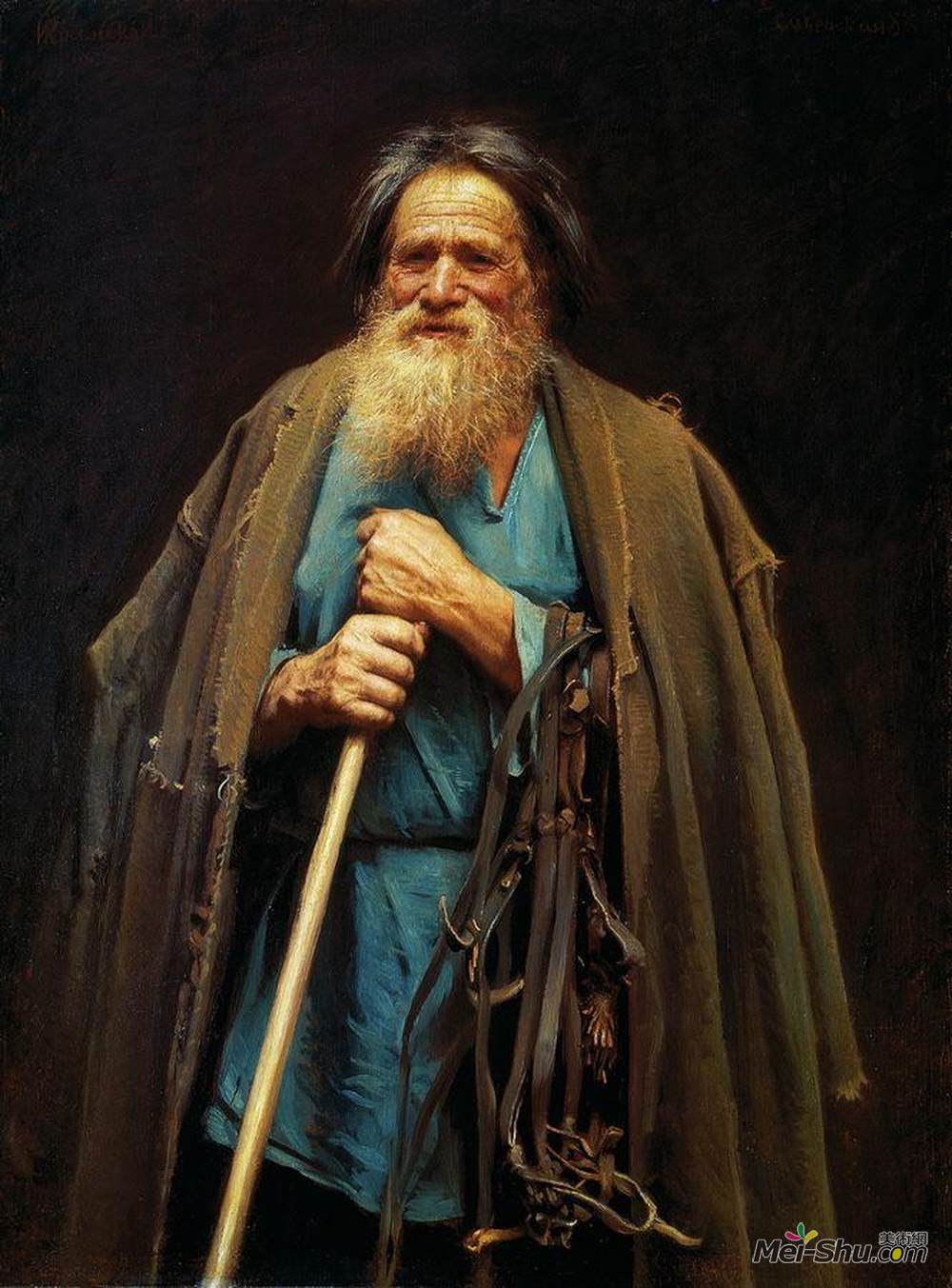 伊万·尼古拉耶维奇·克拉姆斯柯依(Ivan Kramskoy)高清作品《带缰绳的农民》