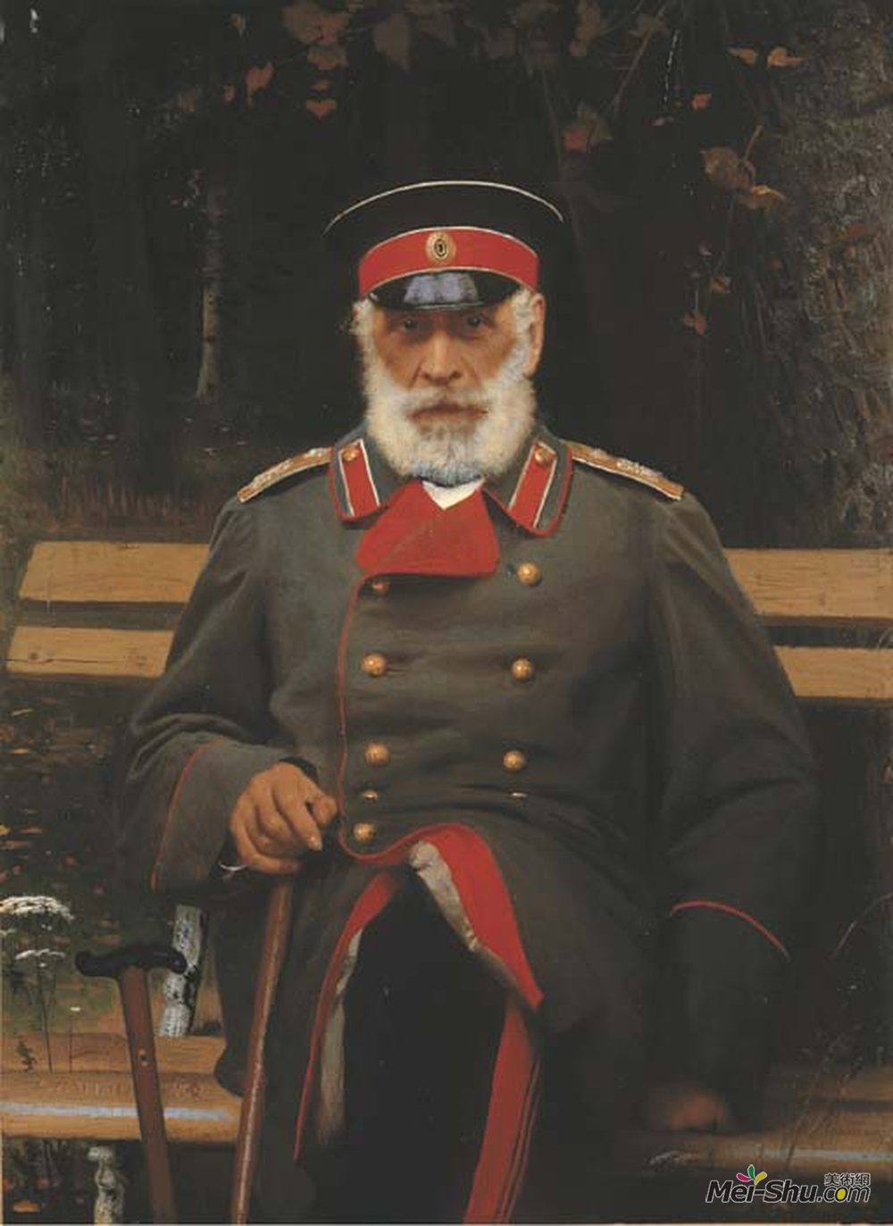 伊万·尼古拉耶维奇·克拉姆斯柯依(Ivan Kramskoy)高清作品《Portrait of Admiral Login Loginovich Heyden》