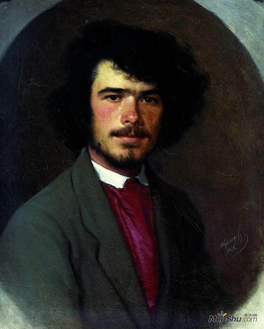 伊万·尼古拉耶维奇·克拉姆斯柯依(Ivan Kramskoy)高清作品《Portrait of an agronomist M.E. Vyunnikov》