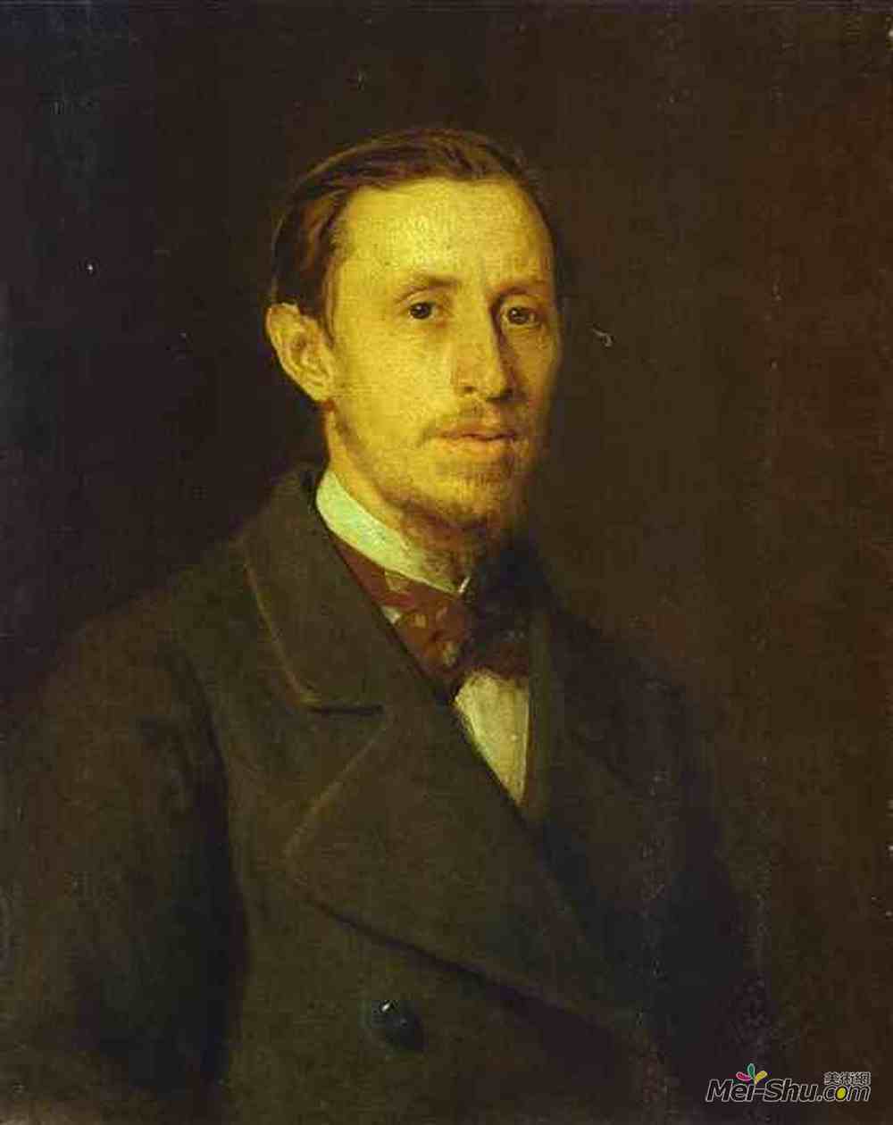 伊万·尼古拉耶维奇·克拉姆斯柯依(Ivan Kramskoy)高清作品《一个陌生男人的肖像》