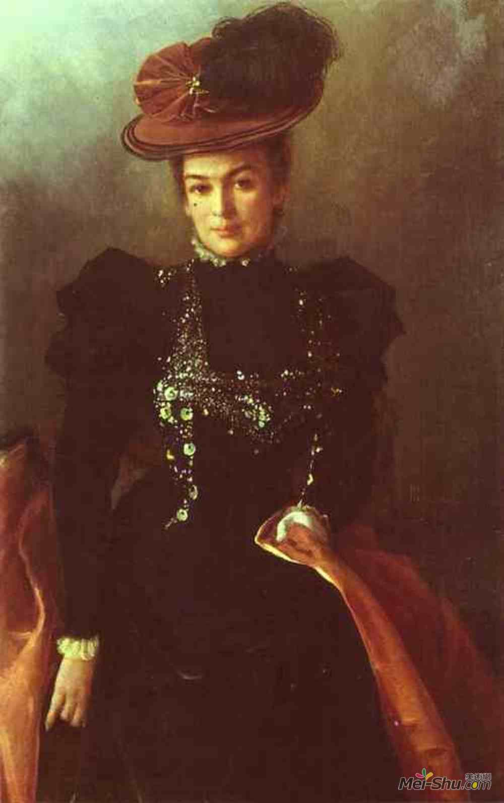 伊万·尼古拉耶维奇·克拉姆斯柯依(Ivan Kramskoy)高清作品《一个陌生女人肖像》