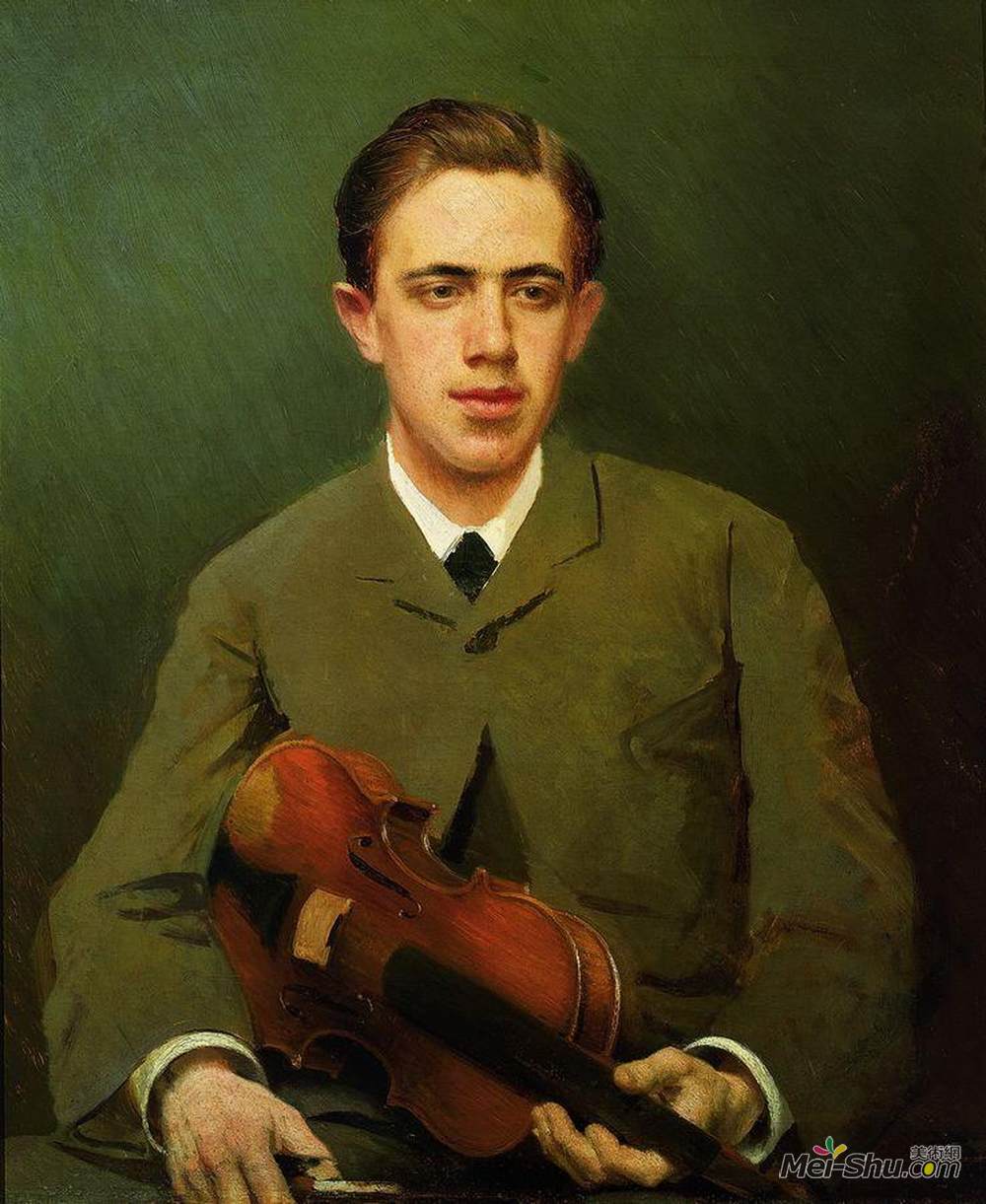 伊万·尼古拉耶维奇·克拉姆斯柯依(Ivan Kramskoy)高清作品《艺术家的儿子尼古拉·克拉姆斯科伊的肖像》