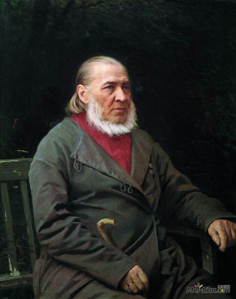 伊万·尼古拉耶维奇·克拉姆斯柯依(Ivan Kramskoy)高清作品《谢尔盖季莫菲耶维奇阿克萨科夫的肖像》