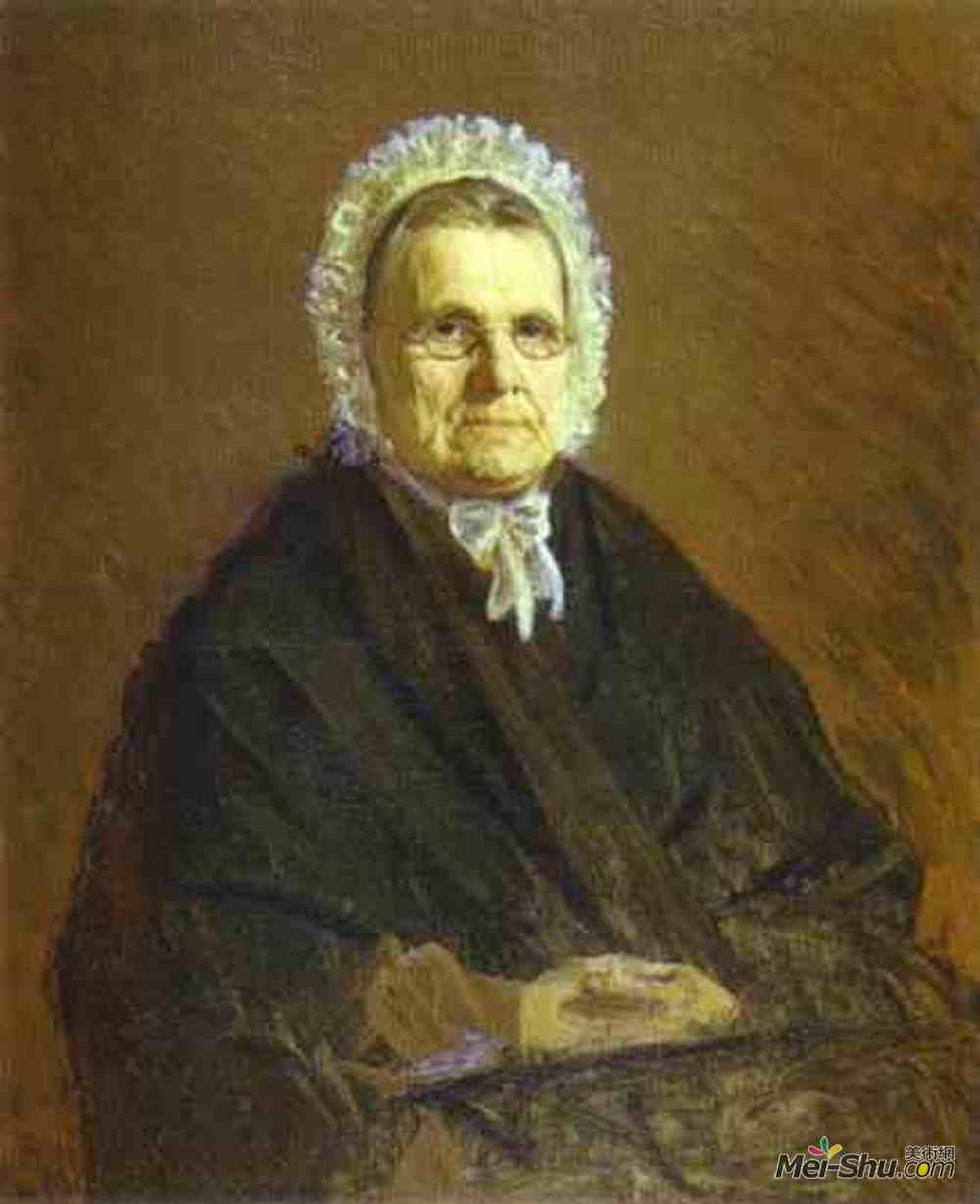 伊万·尼古拉耶维奇·克拉姆斯柯依(Ivan Kramskoy)高清作品《Portrait of Theodora Saltykova, the Painter`s Mother in Law》