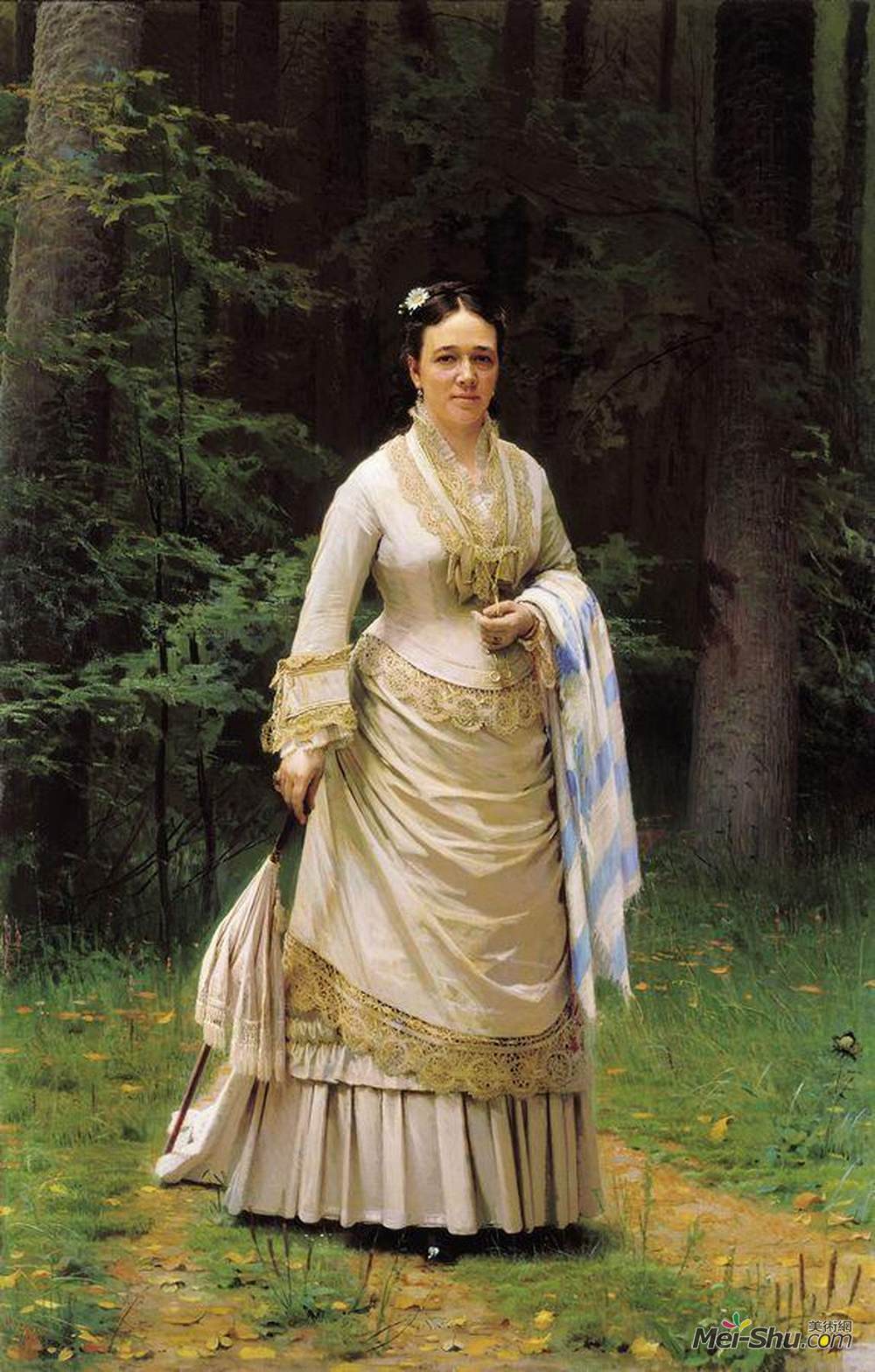 伊万·尼古拉耶维奇·克拉姆斯柯依(Ivan Kramskoy)高清作品《Portrait of Vera Nikolaevna Tretyakova》