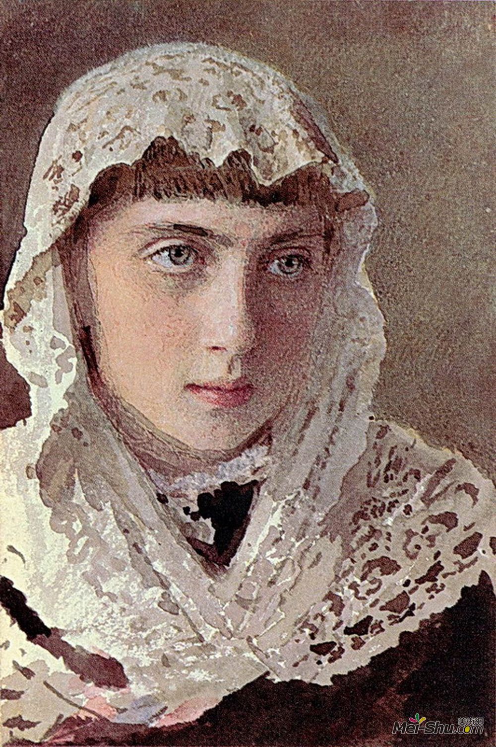 伊万·尼古拉耶维奇·克拉姆斯柯依(Ivan Kramskoy)高清作品《Portrait S.I. Kramskoy》