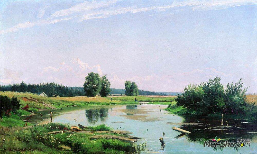 伊万·希什金(Ivan Shishkin)高清作品《湖泊景观》