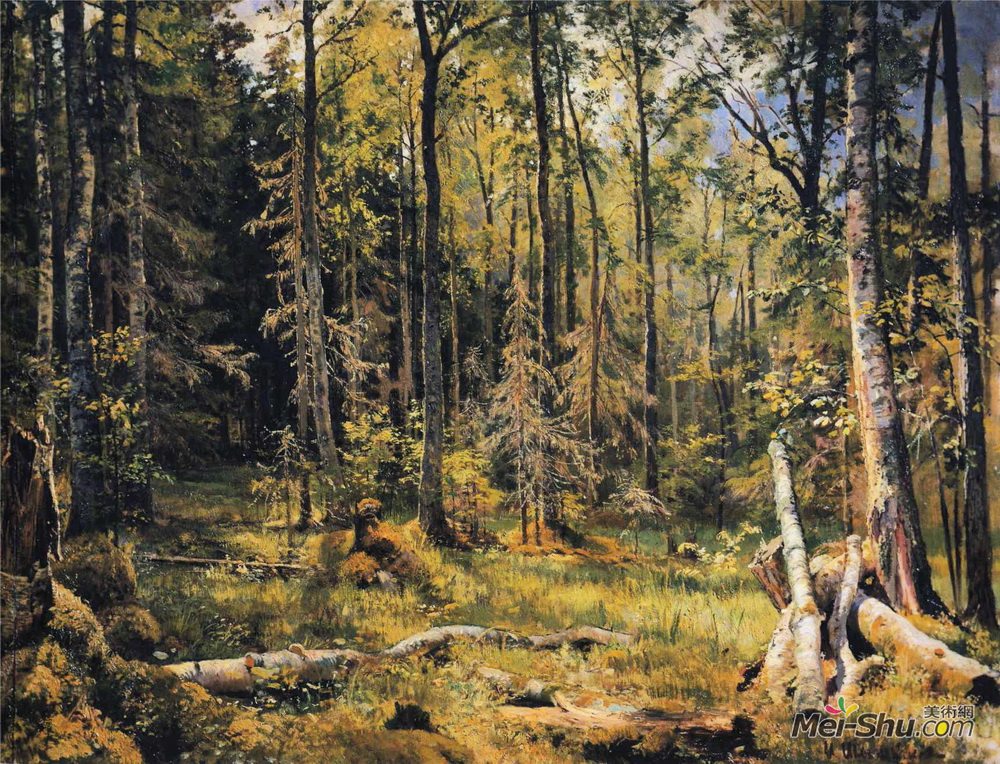 伊万·希什金(Ivan Shishkin)高清作品《混交林纳尔瓦附近》