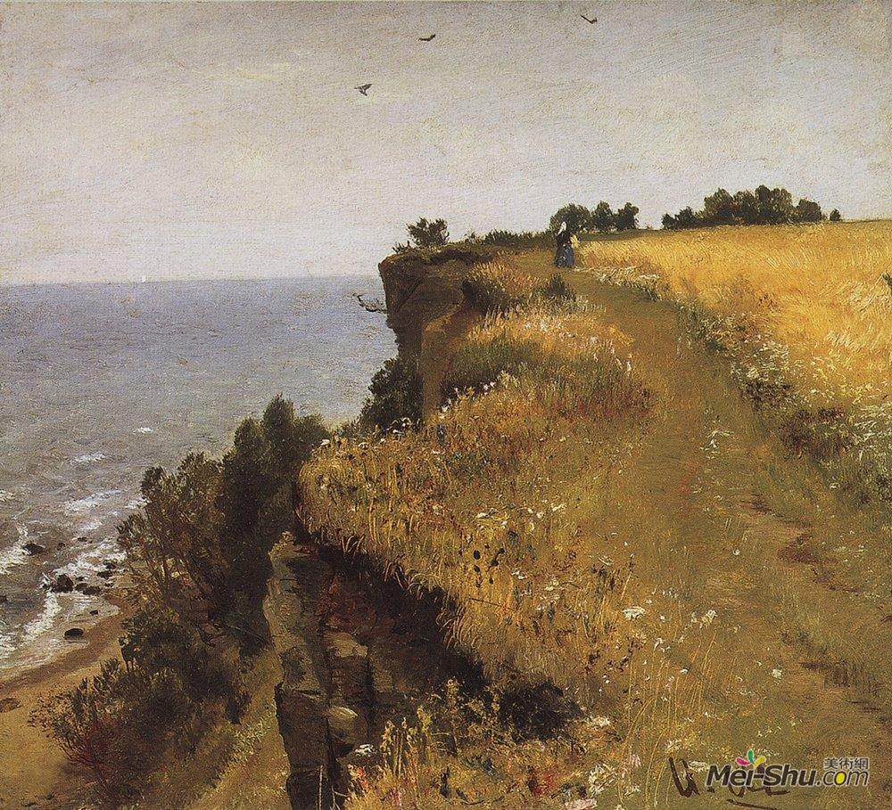 伊万·希什金(Ivan Shishkin)高清作品《在芬兰湾的岸边。纳尔瓦附近的乌德里亚斯》