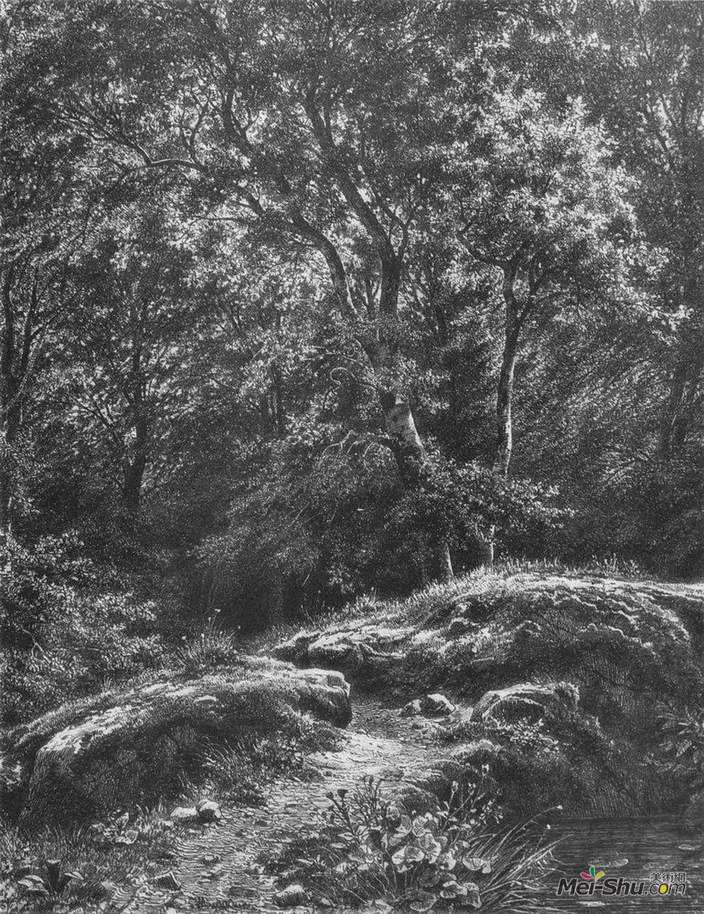 伊万·希什金(Ivan Shishkin)高清作品《森林中的小径》