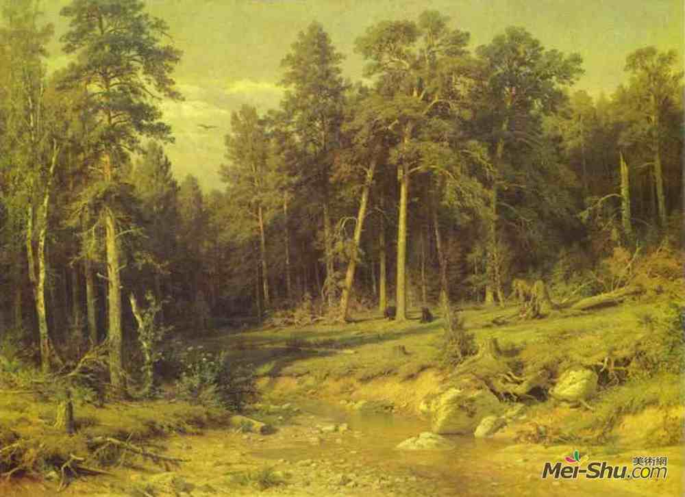 伊万·希什金(Ivan Shishkin)高清作品《Pine Forest in Viatka Province》