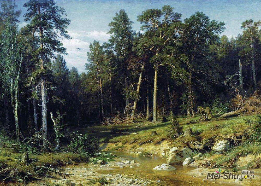 伊万·希什金(Ivan Shishkin)高清作品《Pine Forest in Vyatka Province》