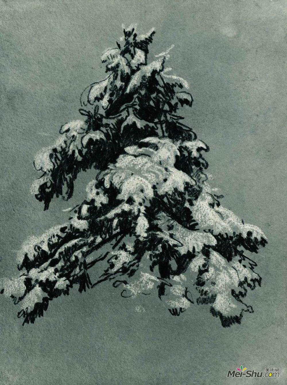 伊万·希什金(Ivan Shishkin)高清作品《雪中的松树》