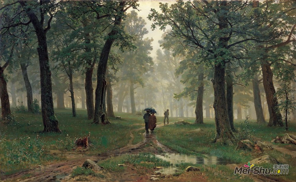 伊万·希什金(Ivan Shishkin)高清作品《橡树林中的雨》