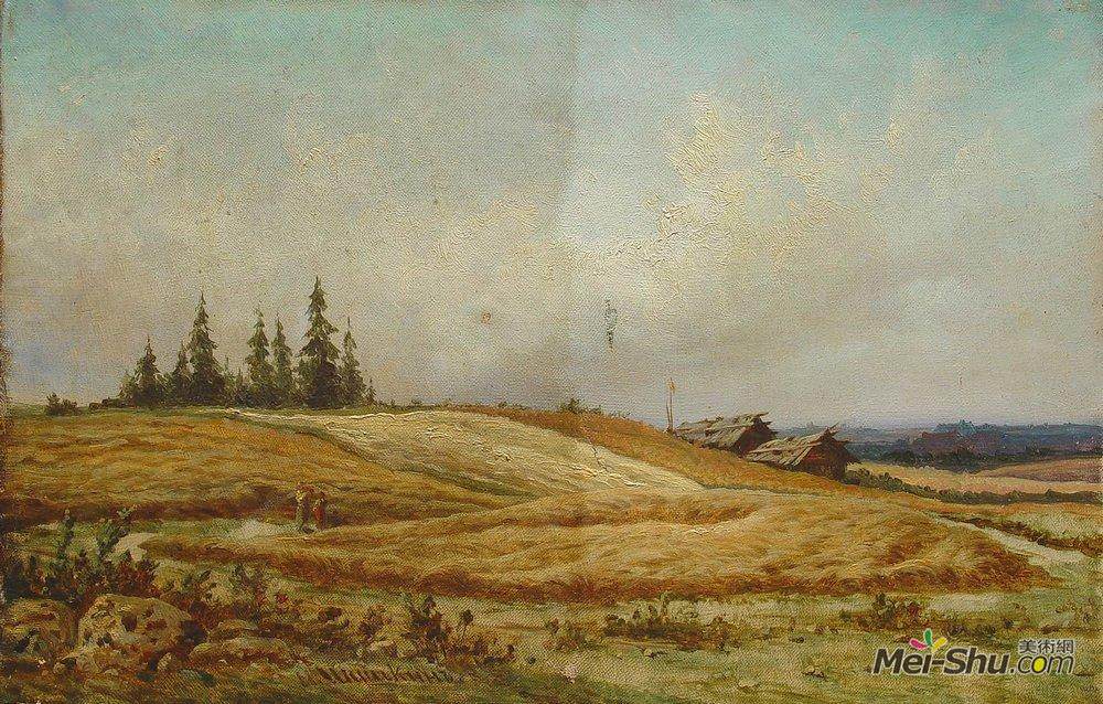 伊万·希什金(Ivan Shishkin)高清作品《两栋别墅的夏季景观》
