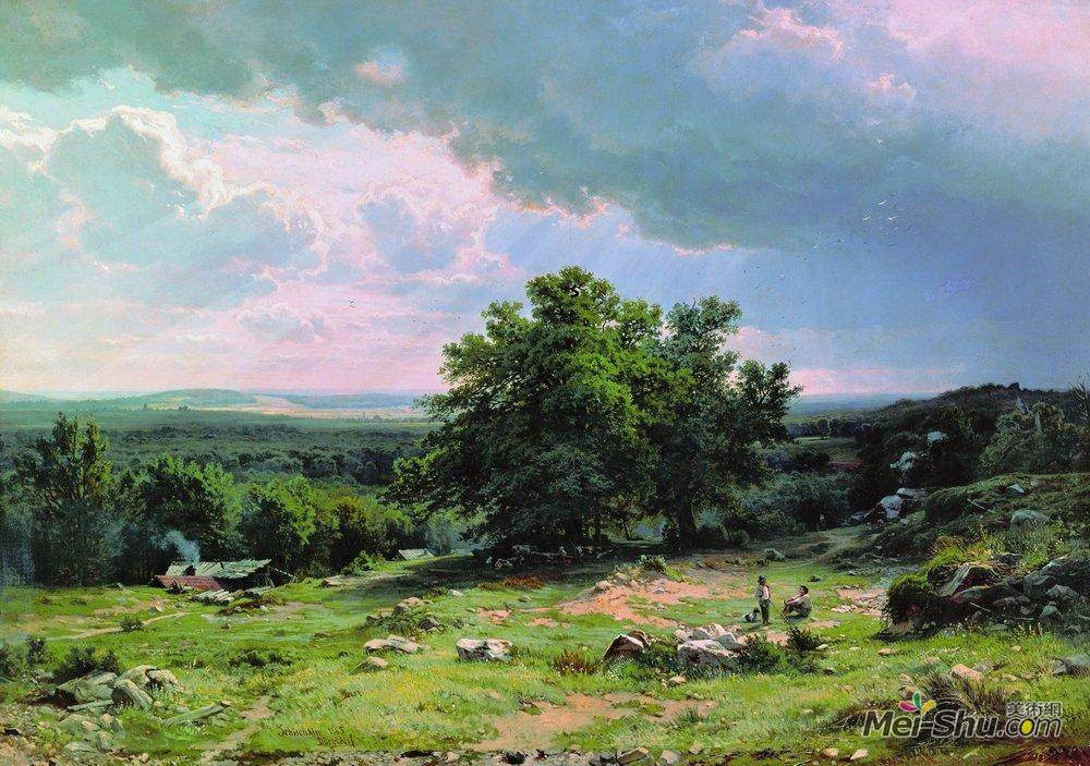 伊万·希什金(Ivan Shishkin)高清作品《杜塞尔多夫附近风光》