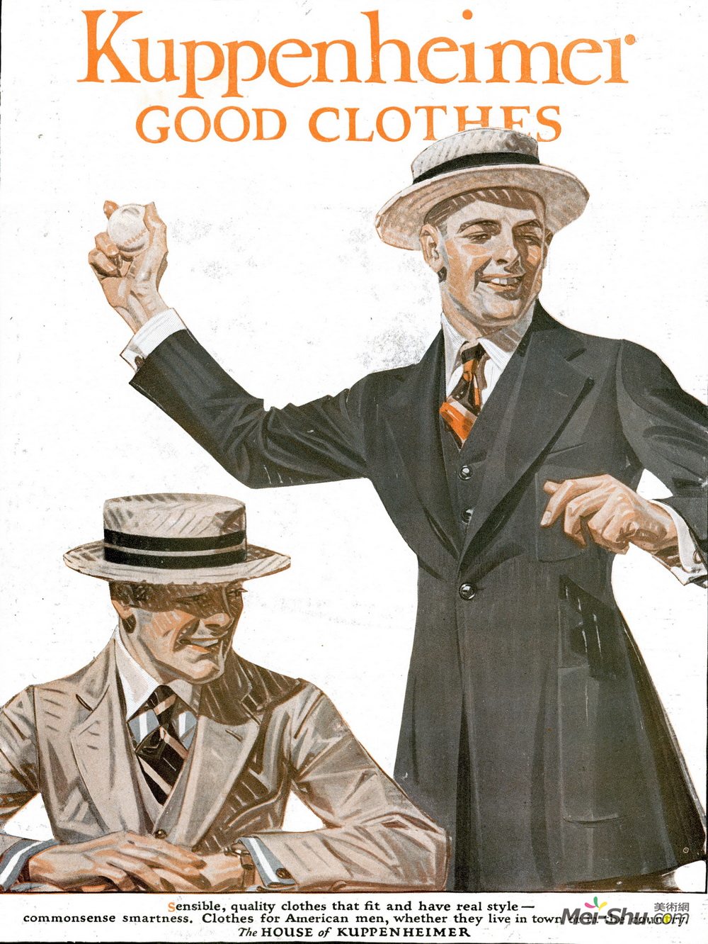 莱恩德克尔(J. C. Leyendecker)高清作品《Kuppenheimer Ad from March 12, 1920 Country Gentleman》