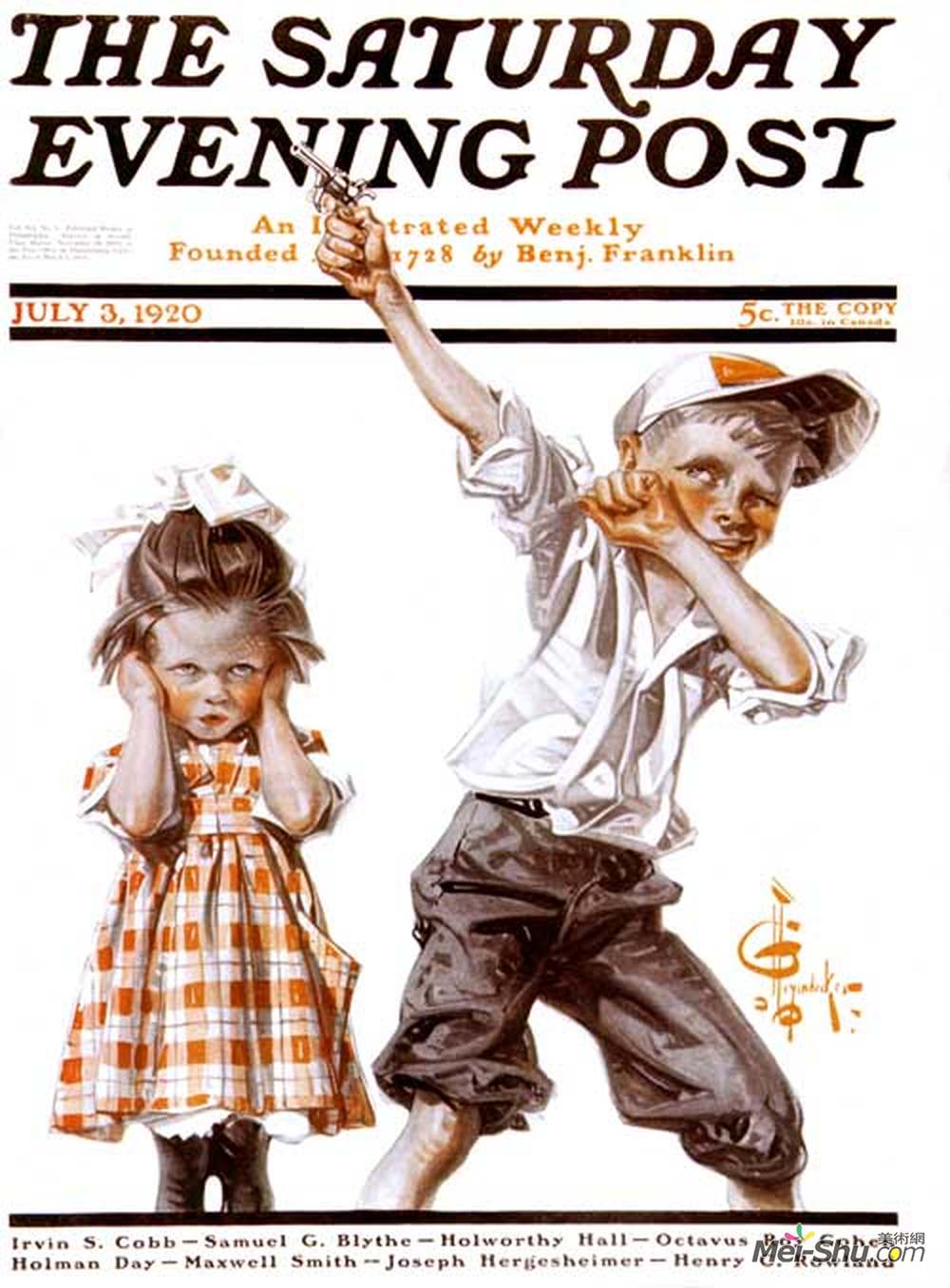 莱恩德克尔(J. C. Leyendecker)高清作品《星期六晚邮报封面，1920年7月3日》