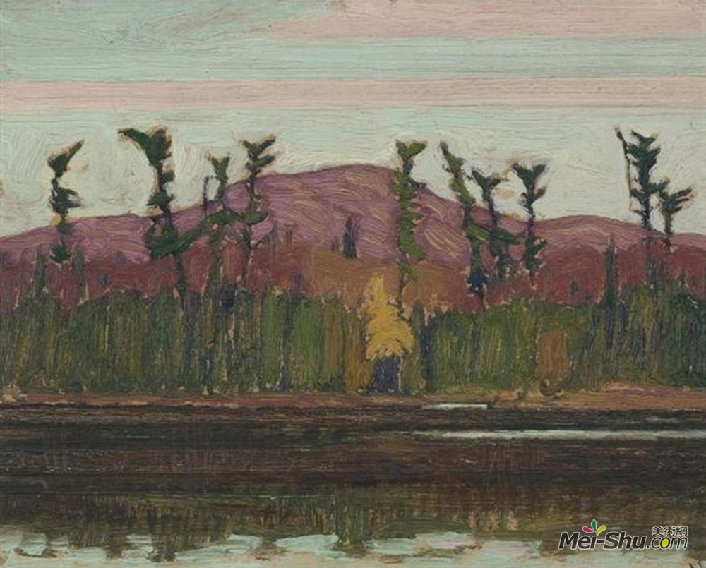 J·E·H·麦克唐纳德(J. E. H. MacDonald)高清作品《莱顿湖，阿尔戈马》