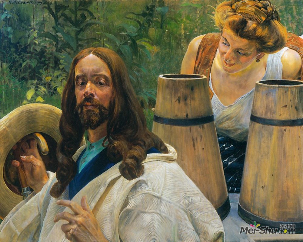 杰西克马尔塞夫斯基(Jacek Malczewski)高清作品《基督和撒玛利亚女人》