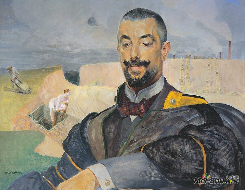 杰西克马尔塞夫斯基(Jacek Malczewski)高清作品《Portrait of Erazm Baracz》