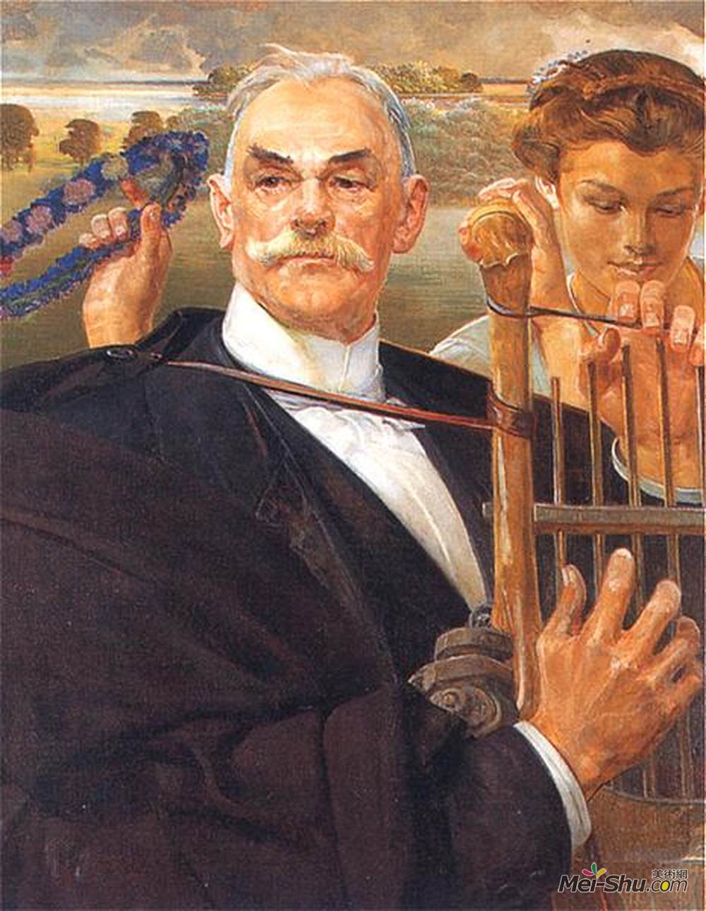 杰西克马尔塞夫斯基(Jacek Malczewski)高清作品《portrait的?eleński Vladislav》